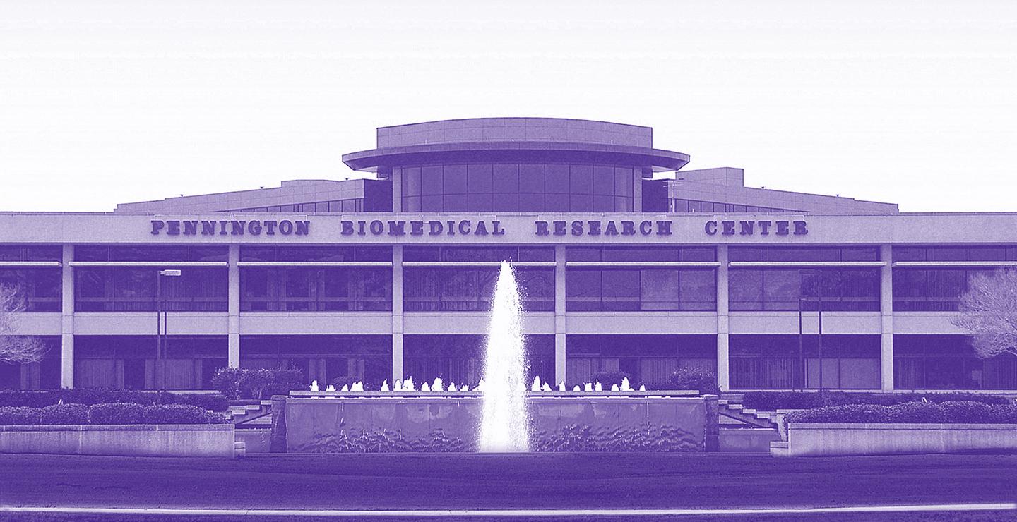 Front of Pennington Biomedical with Fountain
