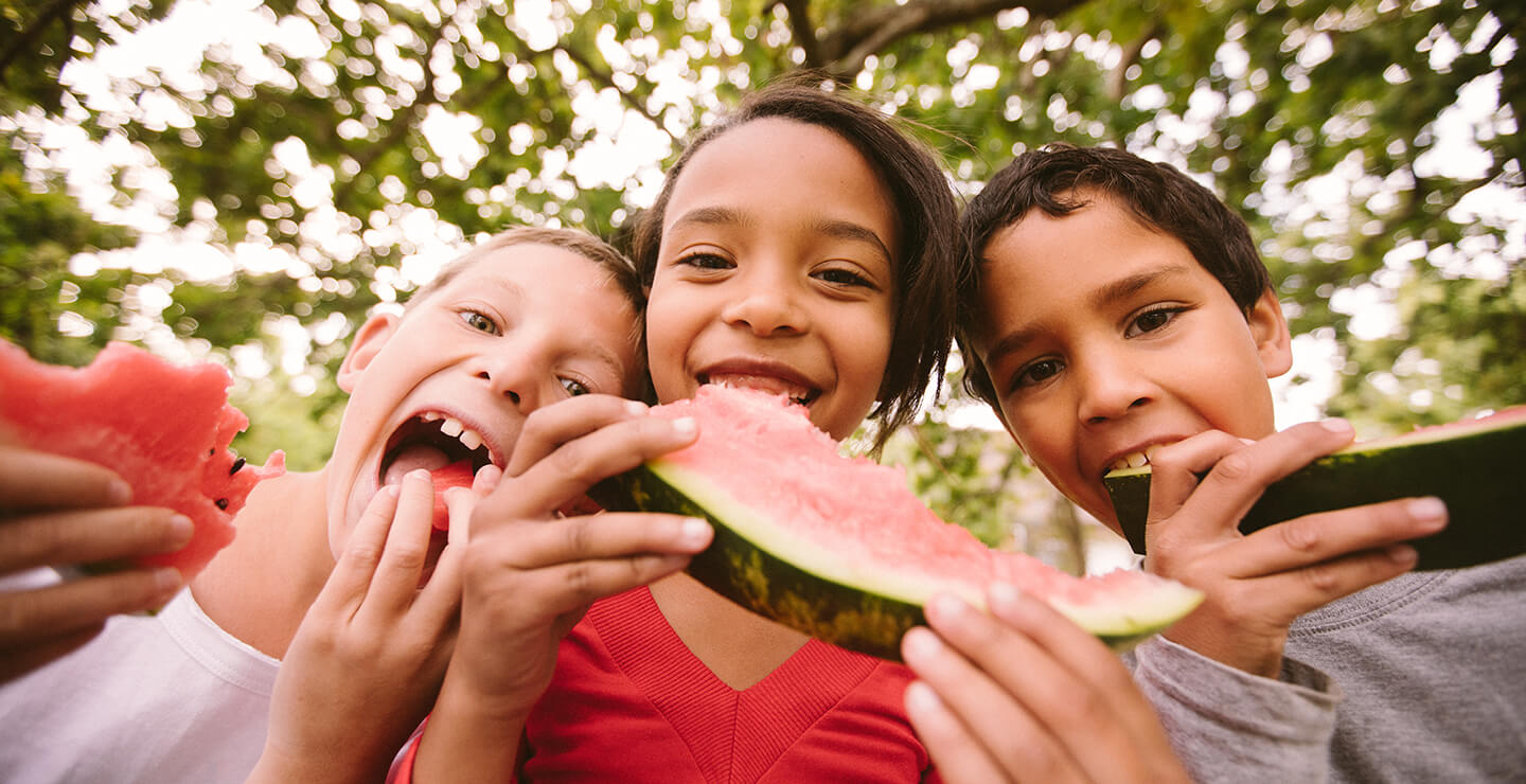 Kids Eating Watermelon