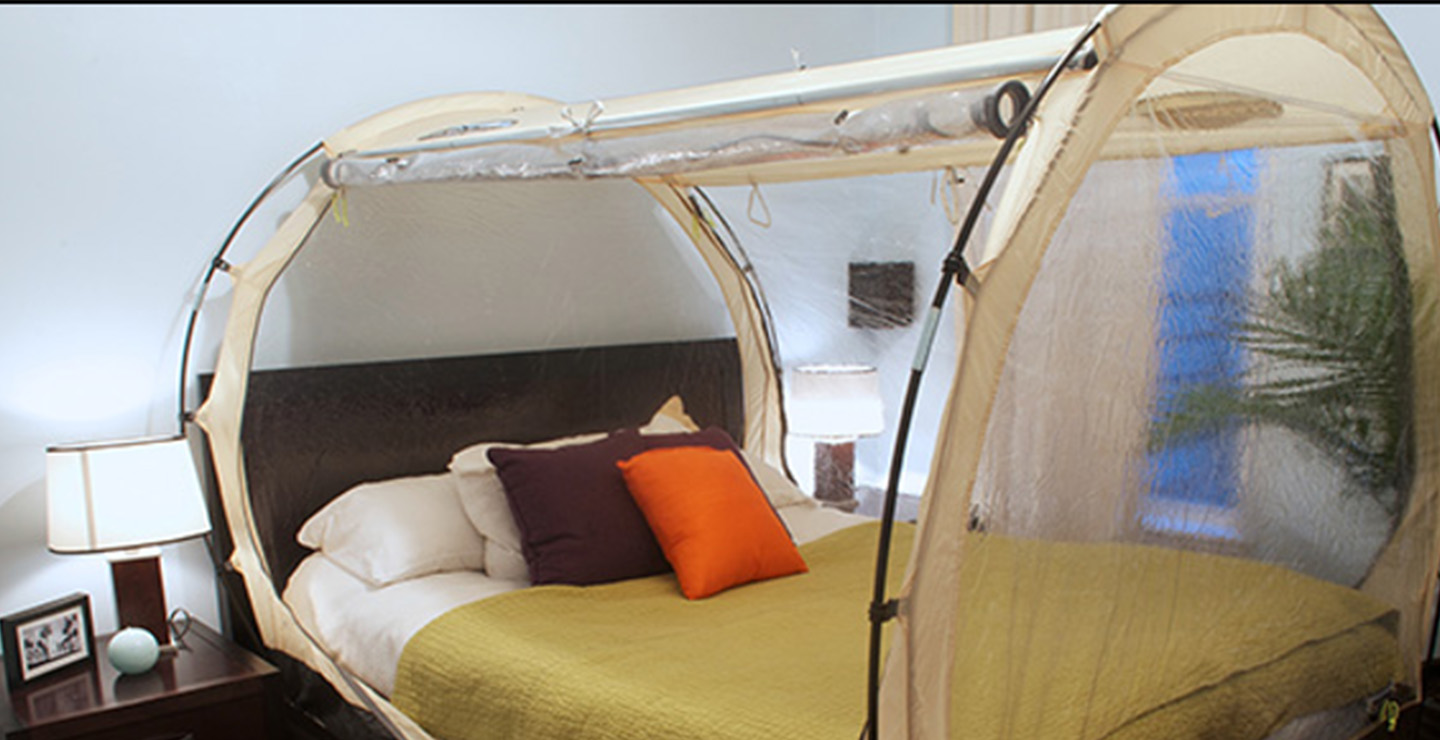 Image of hypoxic tent that will be placed over participants' beds as part of study