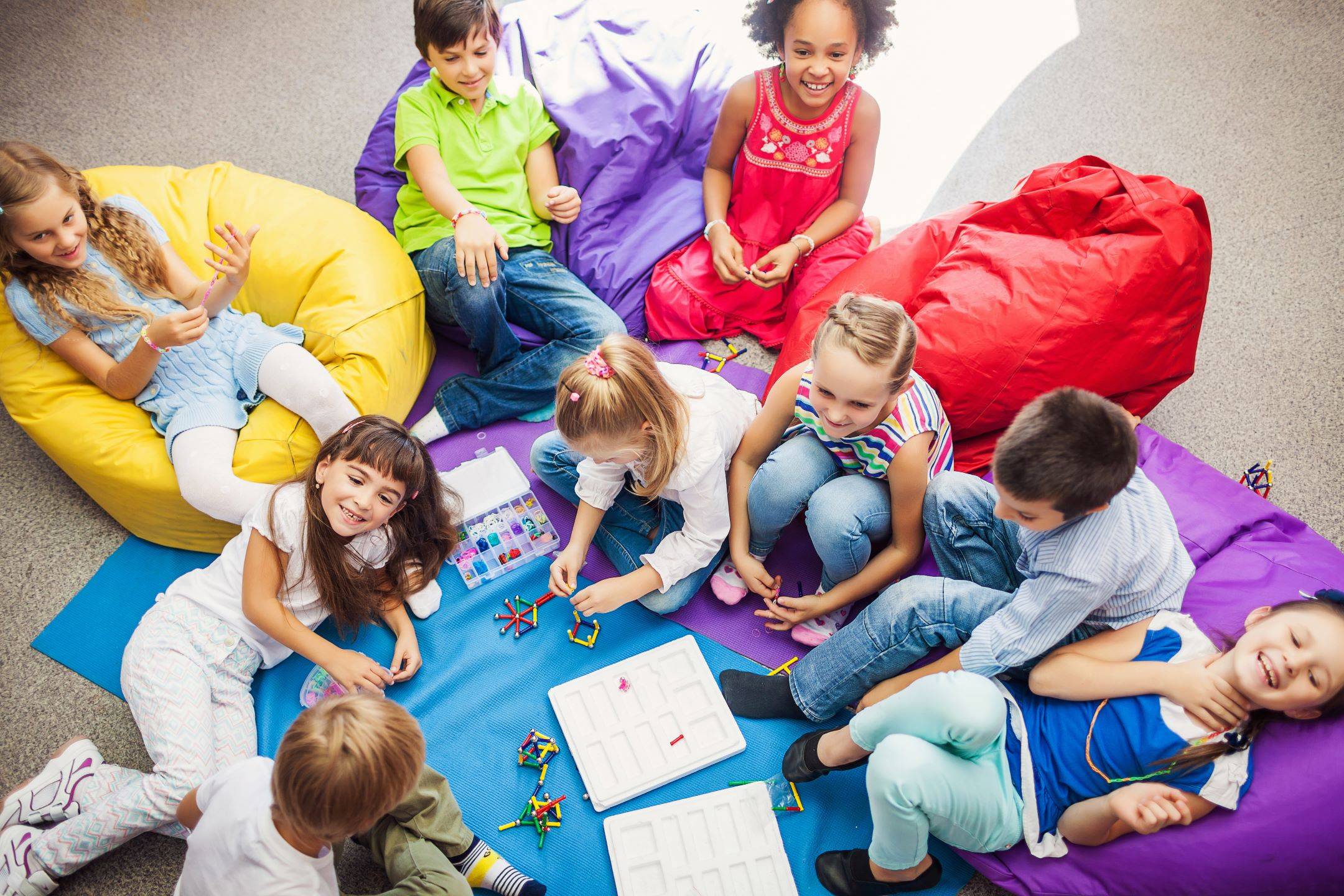 Kids on Bean Bags