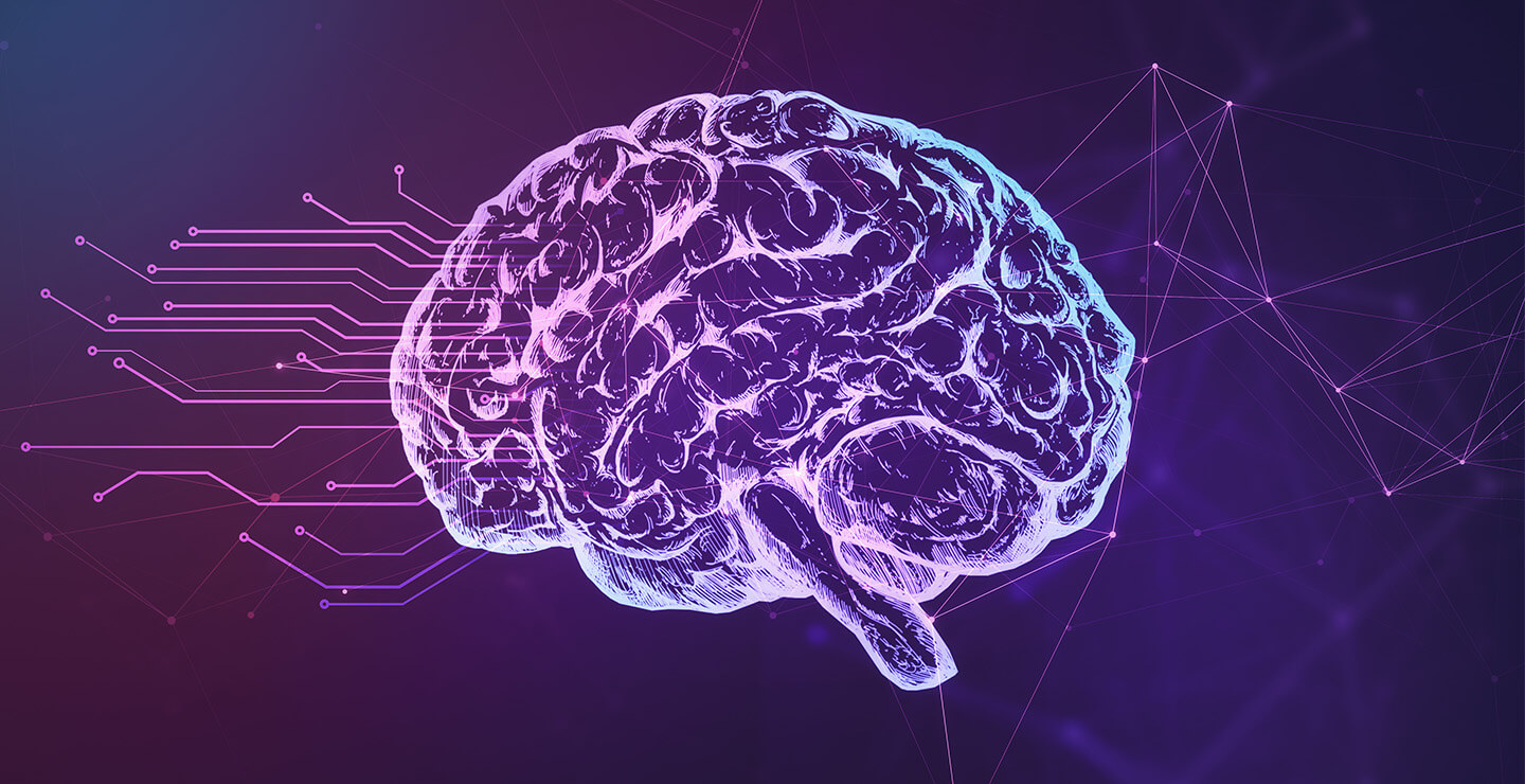 A stylized image of a brain