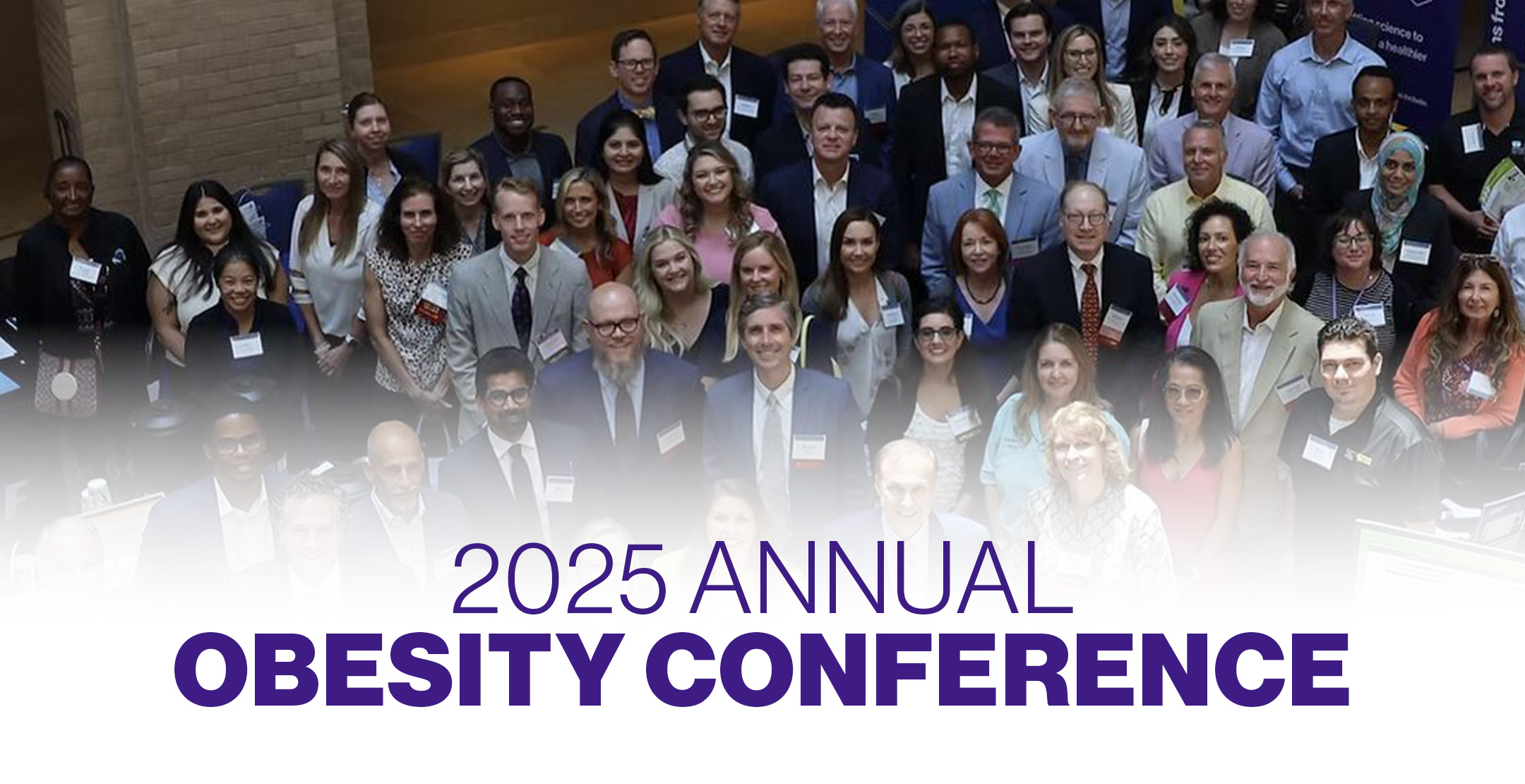 An overhead photo of a gathering of last year's participants in the Louisiana Obesity Conference