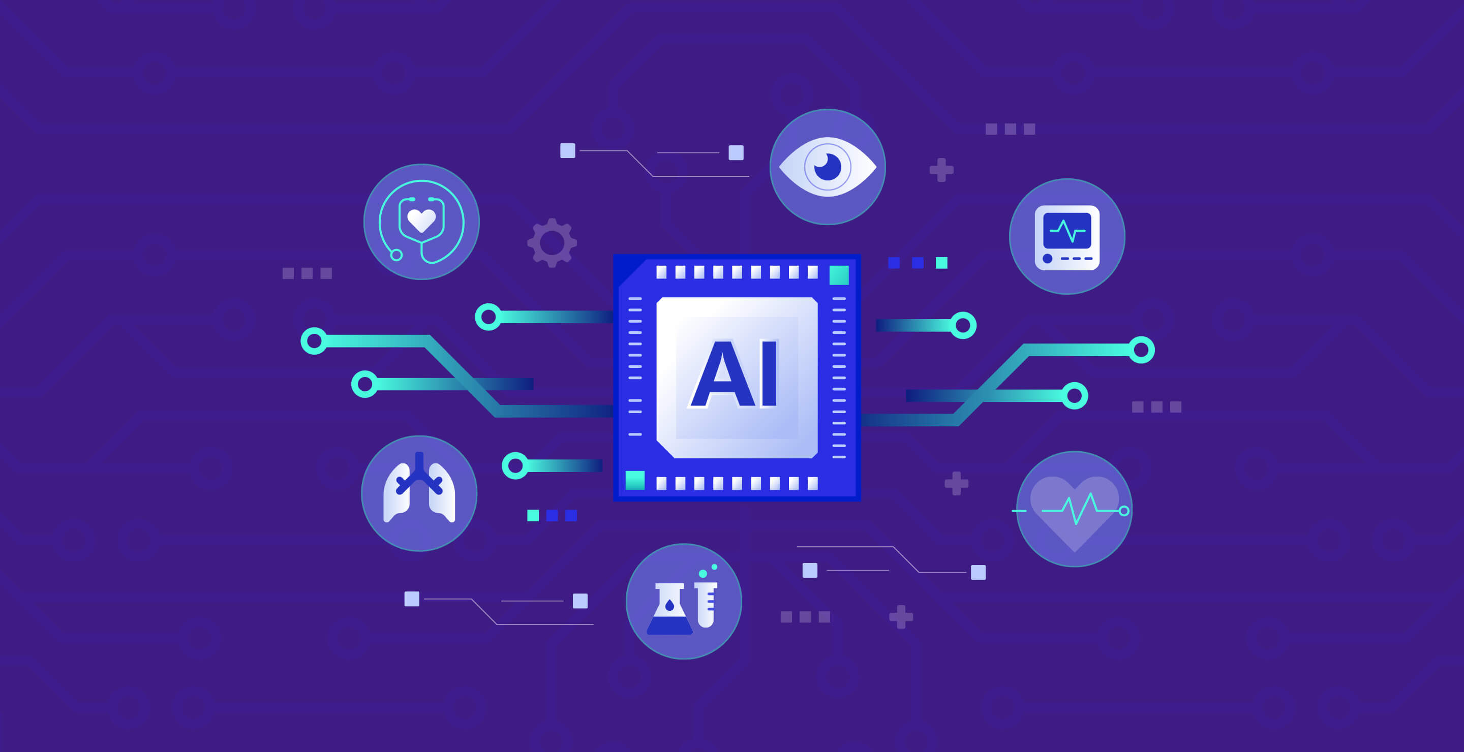 Diagram indicating data being fed into an AI application