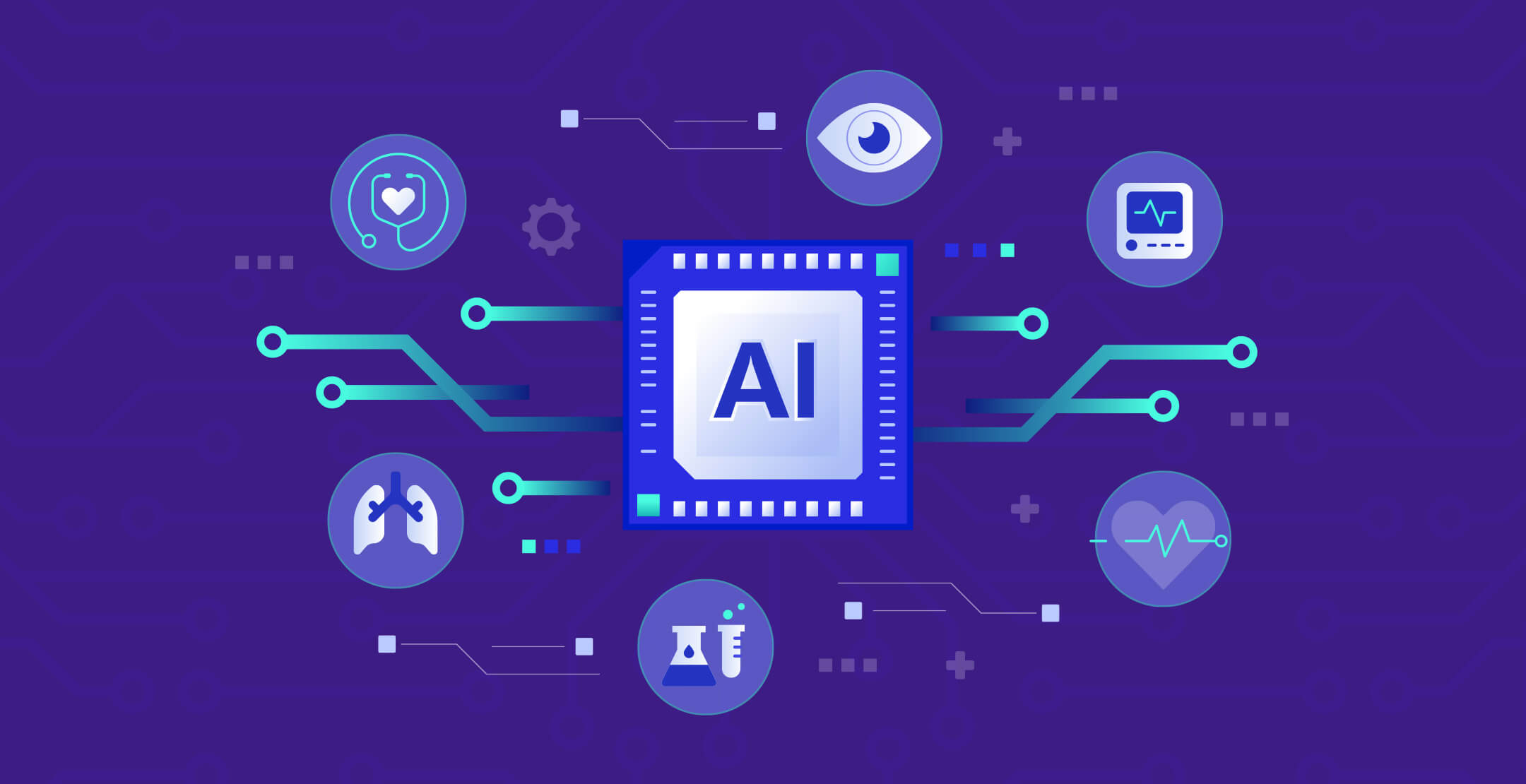 Diagram indicating data being fed into an AI application