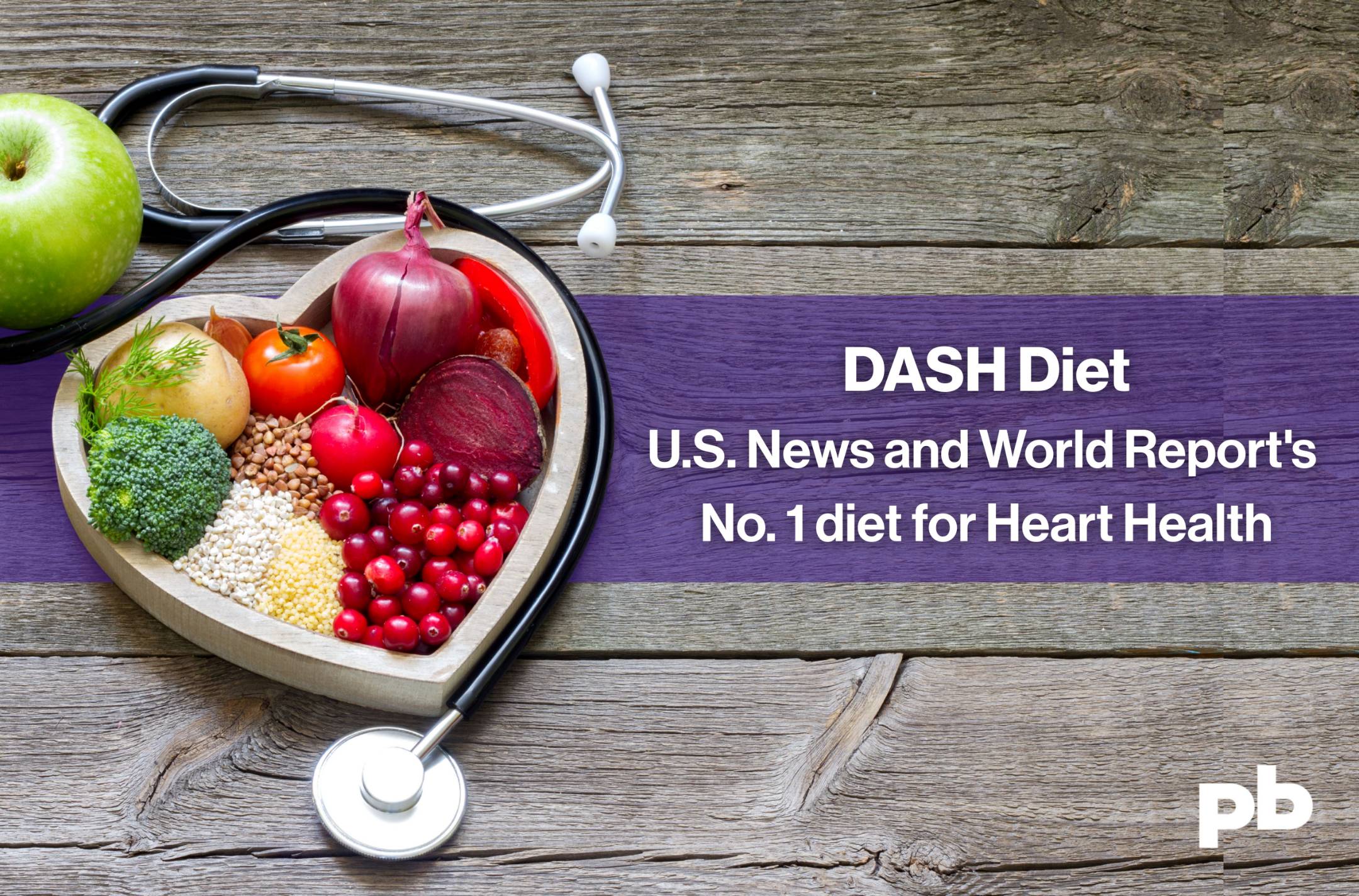 Healthy Foods and the words "DASH Diet: U.S. News & World Report’s No. 1 Diet for Hearth Health"
